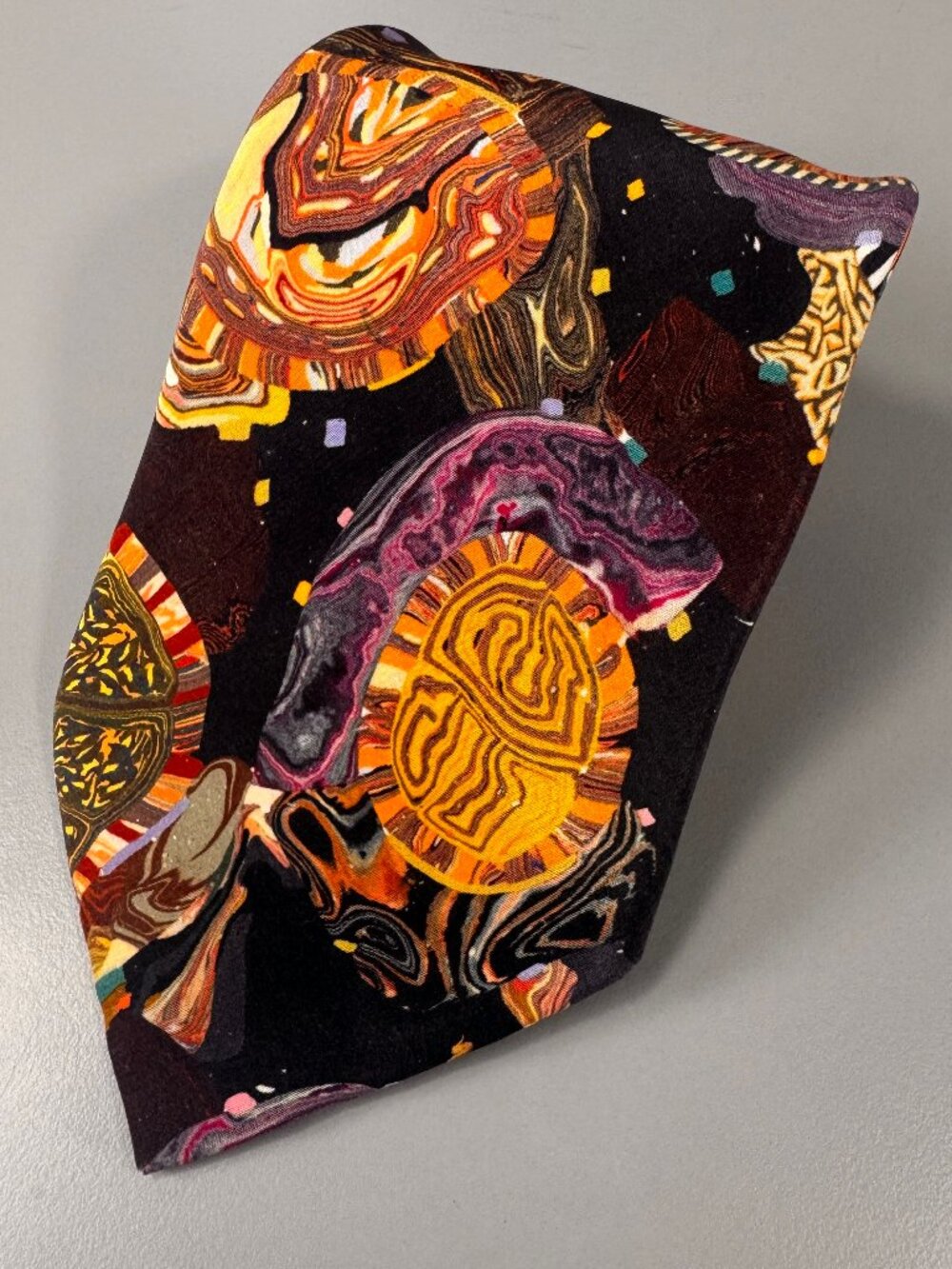 Vtg Brioni Abstract 1990s Computer Necktie Made In Italy 100% Silk Multicolor